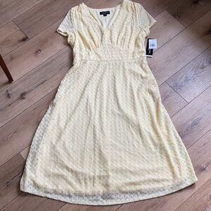 NWT Womens Perceptions Size XL Midi Dress Business Causal Formal Evening Yellow